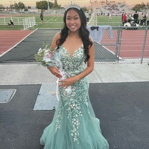 Floral Mermaid Prom Dress